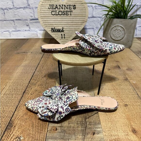 J. Crew floral pointed toe ballet flats slip on 6.5 - Picture 3 of 13